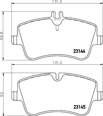 HELLA 8DB 355 031-651 - Гальмівні колодки, дискові гальма autozip.com.ua