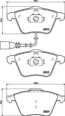 HELLA 8DB 355 031-011 - Гальмівні колодки, дискові гальма autozip.com.ua