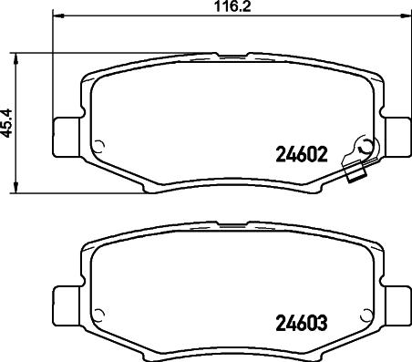 HELLA 8DB 355 031-031 - Гальмівні колодки, дискові гальма autozip.com.ua