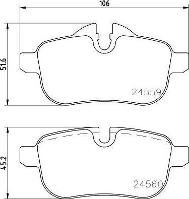 HELLA 8DB 355 031-021 - Гальмівні колодки, дискові гальма autozip.com.ua