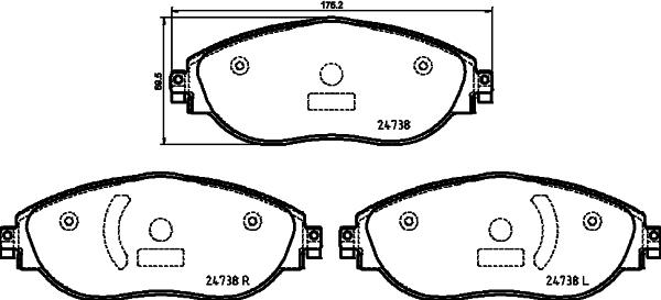 HELLA 8DB 355 031-751 - Гальмівні колодки, дискові гальма autozip.com.ua