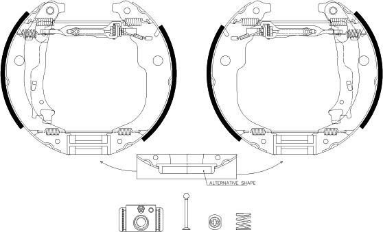 HELLA 8DB 355 038-131 - Комплект гальм, барабанний механізм autozip.com.ua