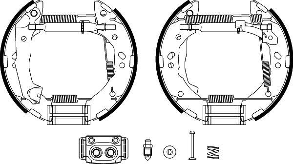 HELLA 8DB 355 038-171 - Комплект гальм, барабанний механізм autozip.com.ua