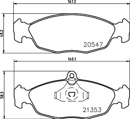 HELLA 8DB 355 032-481 - Гальмівні колодки, дискові гальма autozip.com.ua