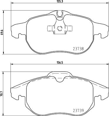 HELLA 8DB 355 032-521 - Гальмівні колодки, дискові гальма autozip.com.ua