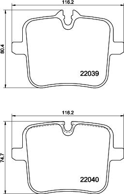 HELLA 8DB 355 037-991 - Гальмівні колодки, дискові гальма autozip.com.ua