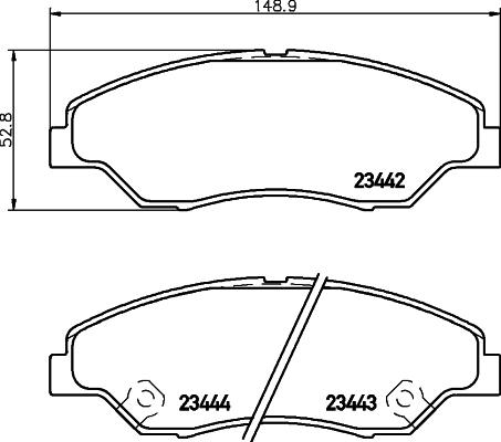 HELLA 8DB 355 037-351 - Гальмівні колодки, дискові гальма autozip.com.ua