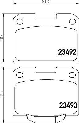 HELLA 8DB 355 037-251 - Гальмівні колодки, дискові гальма autozip.com.ua