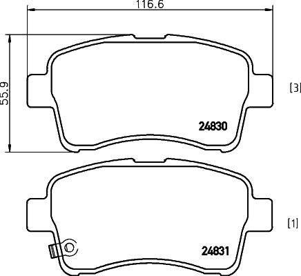 HELLA 8DB 355 029-681 - Гальмівні колодки, дискові гальма autozip.com.ua