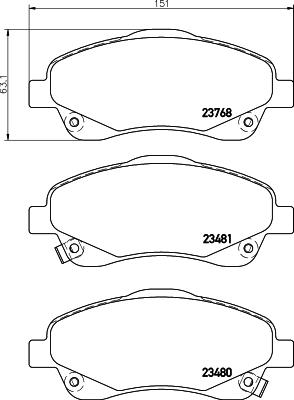 HELLA 8DB 355 029-051 - Гальмівні колодки, дискові гальма autozip.com.ua