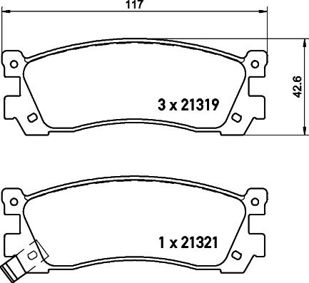 HELLA 8DB 355 029-881 - Гальмівні колодки, дискові гальма autozip.com.ua