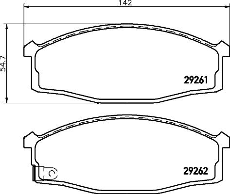 HELLA 8DB 355 029-871 - Гальмівні колодки, дискові гальма autozip.com.ua