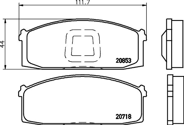 HELLA 8DB 355 029-271 - Гальмівні колодки, дискові гальма autozip.com.ua