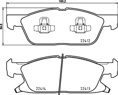 HELLA 8DB 355 039-841 - Гальмівні колодки, дискові гальма autozip.com.ua