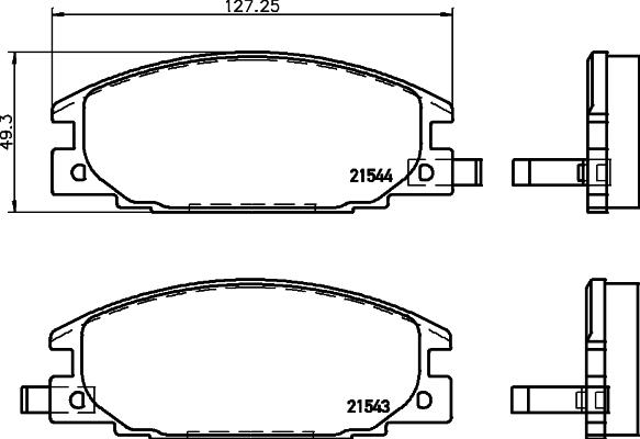 HELLA 8DB 355 024-501 - Гальмівні колодки, дискові гальма autozip.com.ua