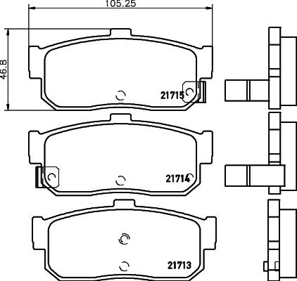 HELLA 8DB 355 024-571 - Гальмівні колодки, дискові гальма autozip.com.ua