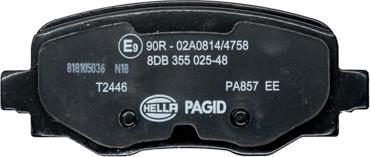 HELLA 8DB 355 025-481 - Гальмівні колодки, дискові гальма autozip.com.ua