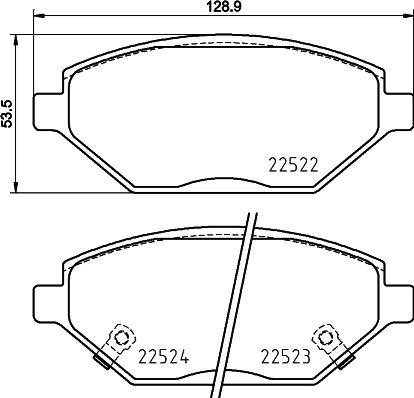 HELLA 8DB 355 025-521 - Гальмівні колодки, дискові гальма autozip.com.ua