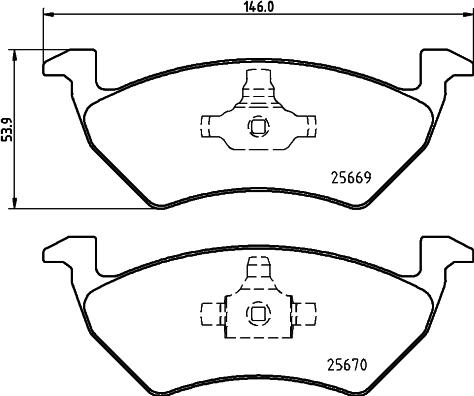 HELLA 8DB 355 025-641 - Гальмівні колодки, дискові гальма autozip.com.ua