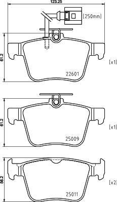 HELLA 8DB 355 025-661 - Гальмівні колодки, дискові гальма autozip.com.ua