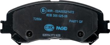 HELLA 8DB 355 025-081 - Гальмівні колодки, дискові гальма autozip.com.ua