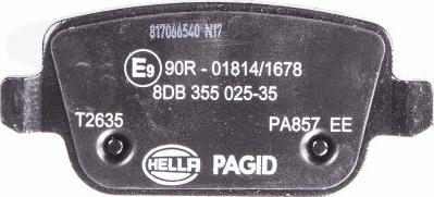 HELLA 8DB 355 025-351 - Гальмівні колодки, дискові гальма autozip.com.ua