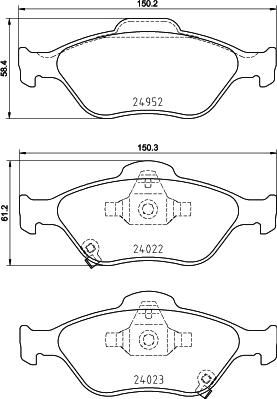 HELLA 8DB 355 025-321 - Гальмівні колодки, дискові гальма autozip.com.ua