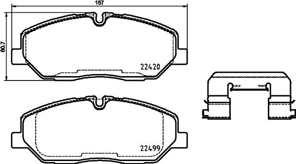 HELLA 8DB 355 025-231 - Гальмівні колодки, дискові гальма autozip.com.ua