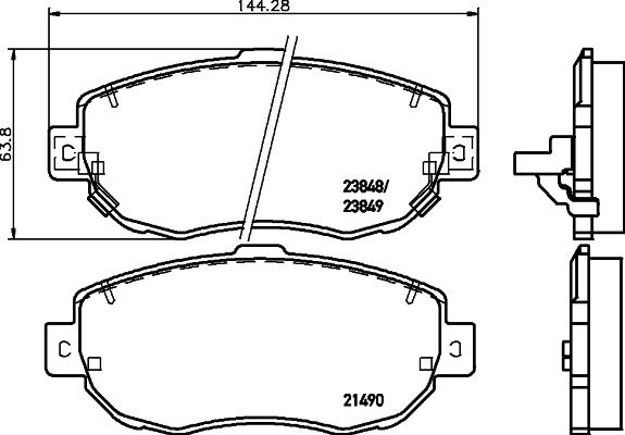 HELLA 8DB 355 026-991 - Гальмівні колодки, дискові гальма autozip.com.ua