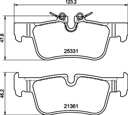 HELLA 8DB 355 026-661 - Гальмівні колодки, дискові гальма autozip.com.ua