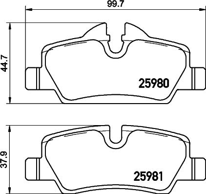 HELLA 8DB 355 026-681 - Гальмівні колодки, дискові гальма autozip.com.ua