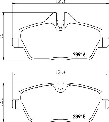 HELLA 8DB 355 026-031 - Гальмівні колодки, дискові гальма autozip.com.ua