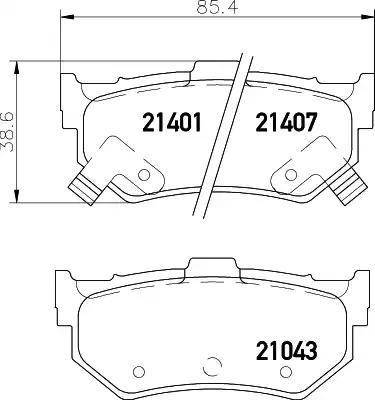 HELLA 8DB 355 006-281 - Гальмівні колодки, дискові гальма autozip.com.ua