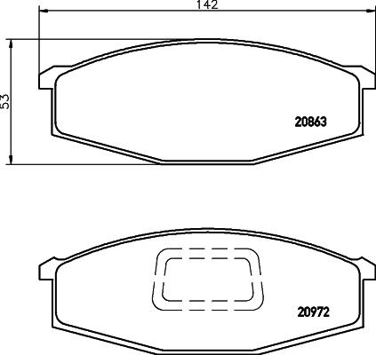 HELLA 8DB 355 026-811 - Гальмівні колодки, дискові гальма autozip.com.ua