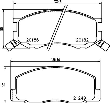 HELLA 8DB 355 026-761 - Гальмівні колодки, дискові гальма autozip.com.ua