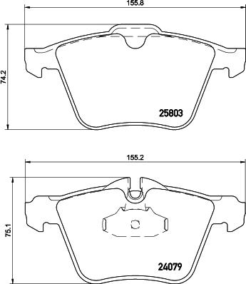 HELLA 8DB 355 020-921 - Гальмівні колодки, дискові гальма autozip.com.ua