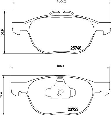 HELLA 8DB 355 020-411 - Гальмівні колодки, дискові гальма autozip.com.ua