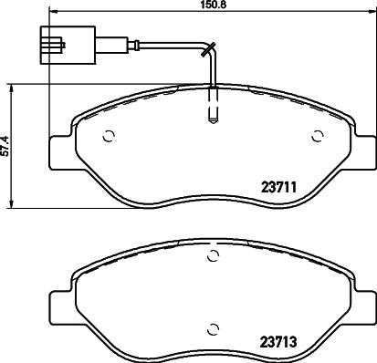 HELLA 8DB 355 020-561 - Гальмівні колодки, дискові гальма autozip.com.ua