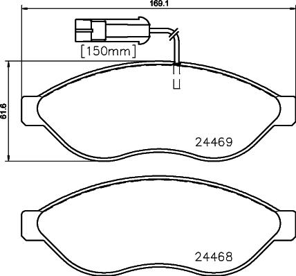 HELLA 8DB 355 020-651 - Гальмівні колодки, дискові гальма autozip.com.ua