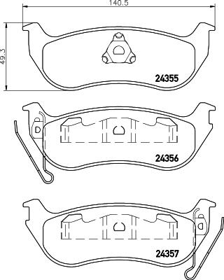 HELLA 8DB 355 020-631 - Гальмівні колодки, дискові гальма autozip.com.ua