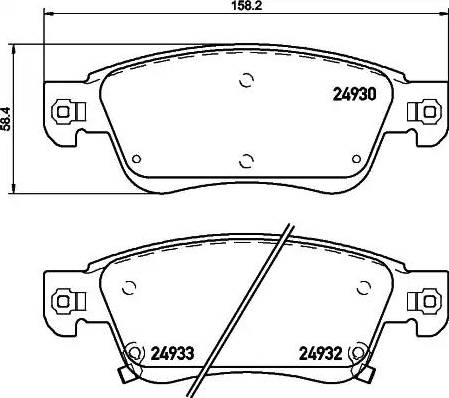 HELLA 8DB 355 020-061 - Гальмівні колодки, дискові гальма autozip.com.ua