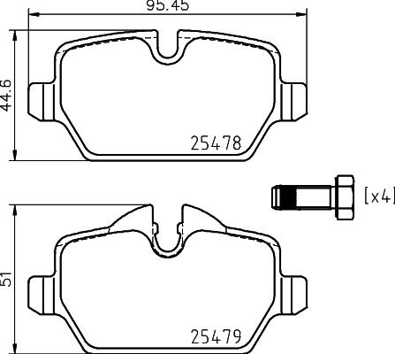 HELLA 8DB 355 020-111 - Гальмівні колодки, дискові гальма autozip.com.ua