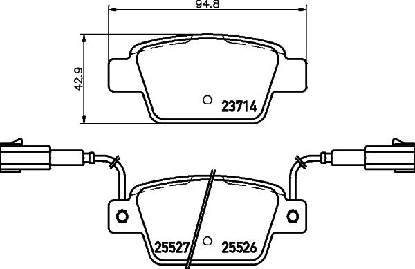 HELLA 8DB 355 020-181 - Гальмівні колодки, дискові гальма autozip.com.ua