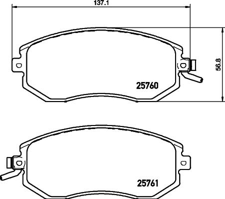 HELLA 8DB 355 020-891 - Гальмівні колодки, дискові гальма autozip.com.ua