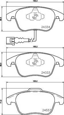 HELLA 8DB 355 020-321 - Гальмівні колодки, дискові гальма autozip.com.ua