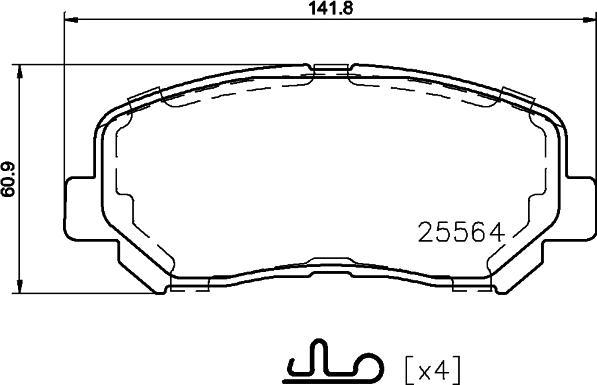 HELLA 8DB 355 021-981 - Гальмівні колодки, дискові гальма autozip.com.ua