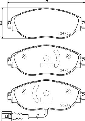 HELLA 8DB 355 021-971 - Гальмівні колодки, дискові гальма autozip.com.ua