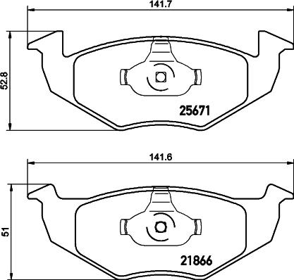 HELLA 8DB 355 021-531 - Гальмівні колодки, дискові гальма autozip.com.ua