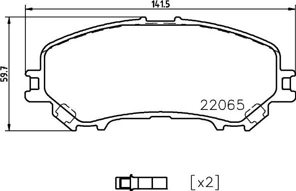 HELLA 8DB 355 021-861 - Гальмівні колодки, дискові гальма autozip.com.ua