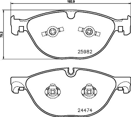 HELLA 8DB 355 021-381 - Гальмівні колодки, дискові гальма autozip.com.ua